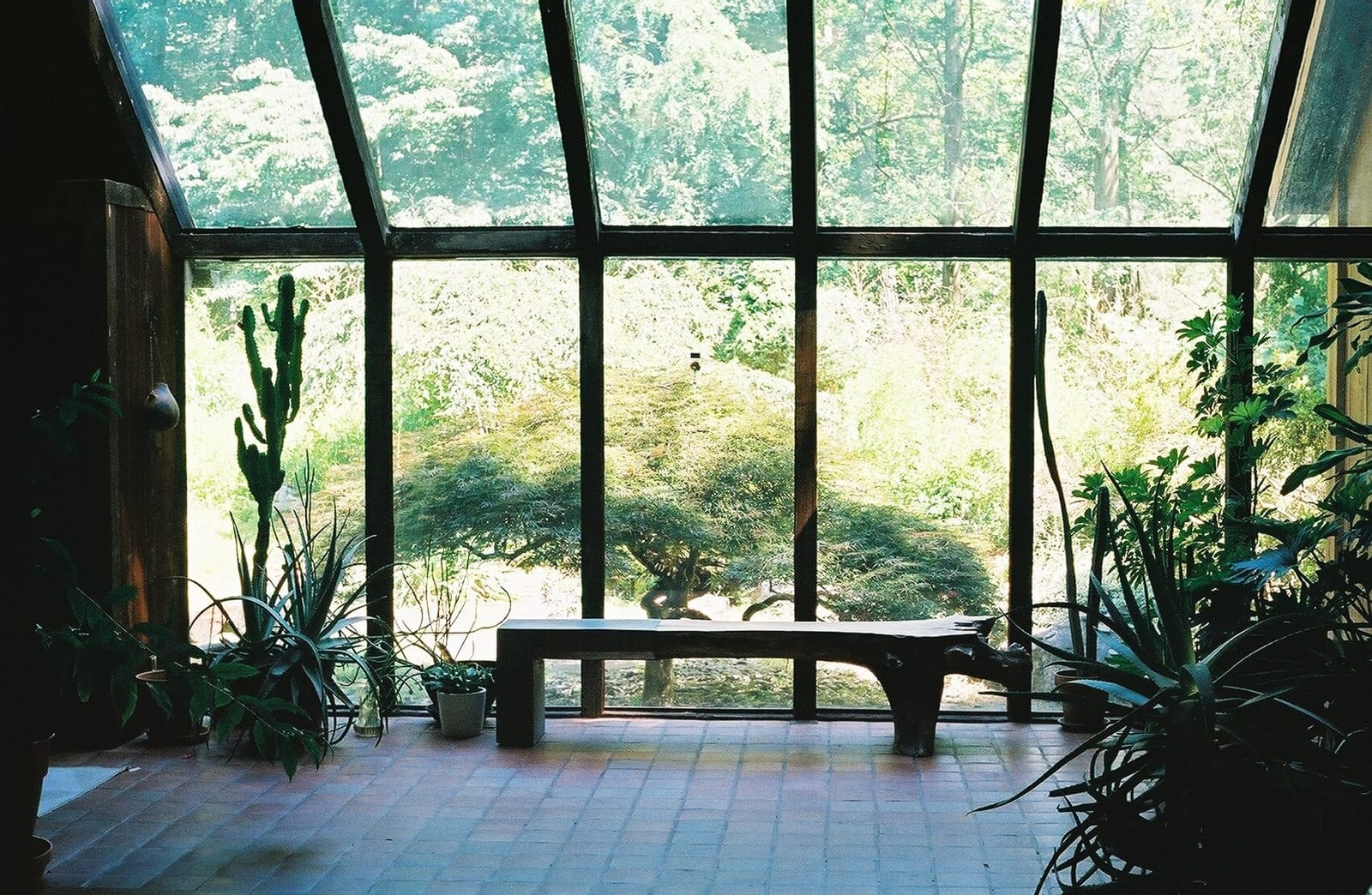 A bench by Hudson Valley artist Brad Teasdale in his home