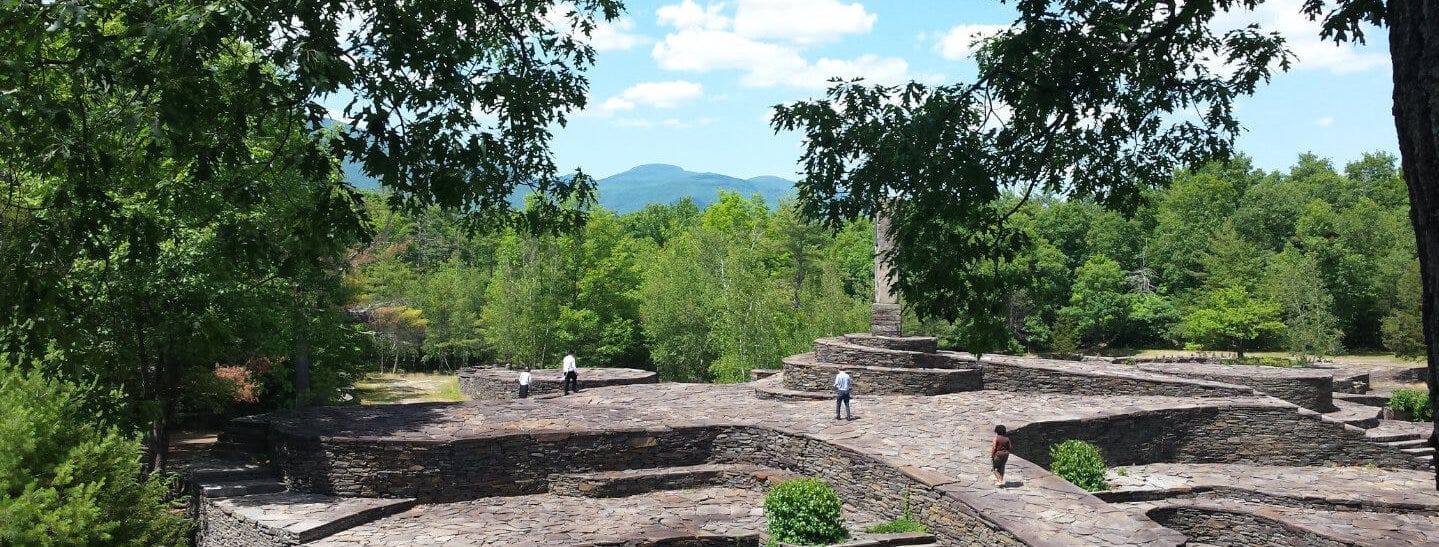 Opus 40 looking towards the Catskills