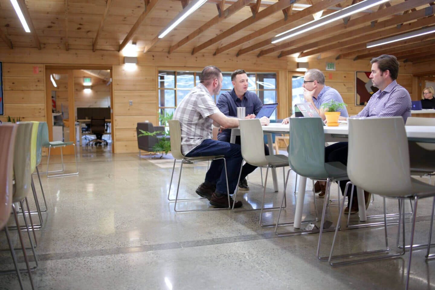 The Accel7 startup accelerator team meeting at CO Coworking in Rhinebeck