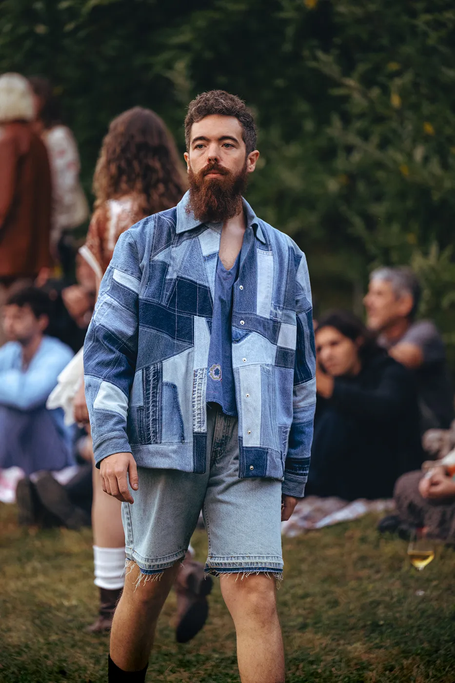 A model wearing a sustainable Hudson Valley design at Hudson Valley Sustainable Fashion Week