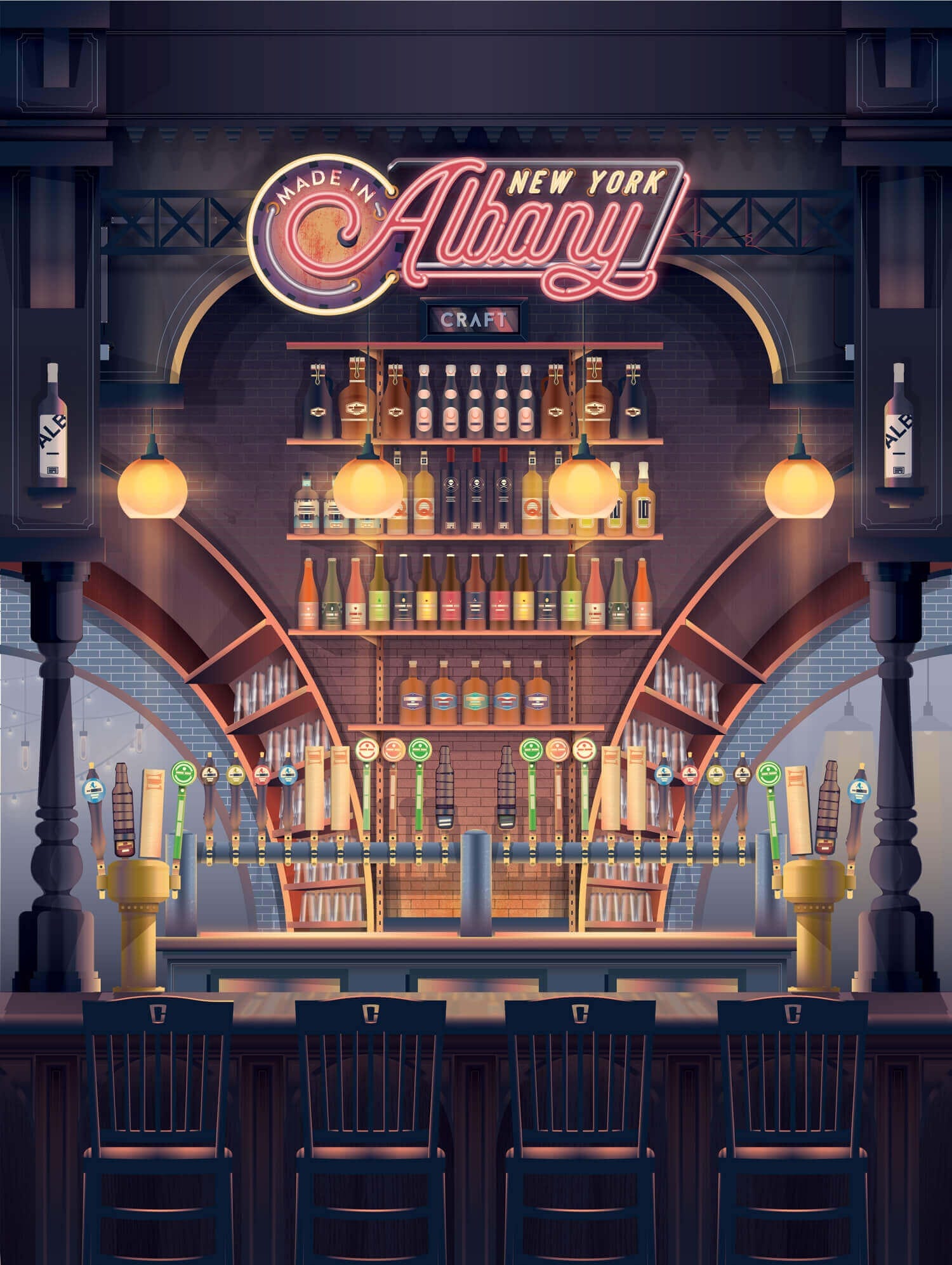 A poster for Craftwhere by designer Jared Schafer, themed around the Albany craft beer scene.