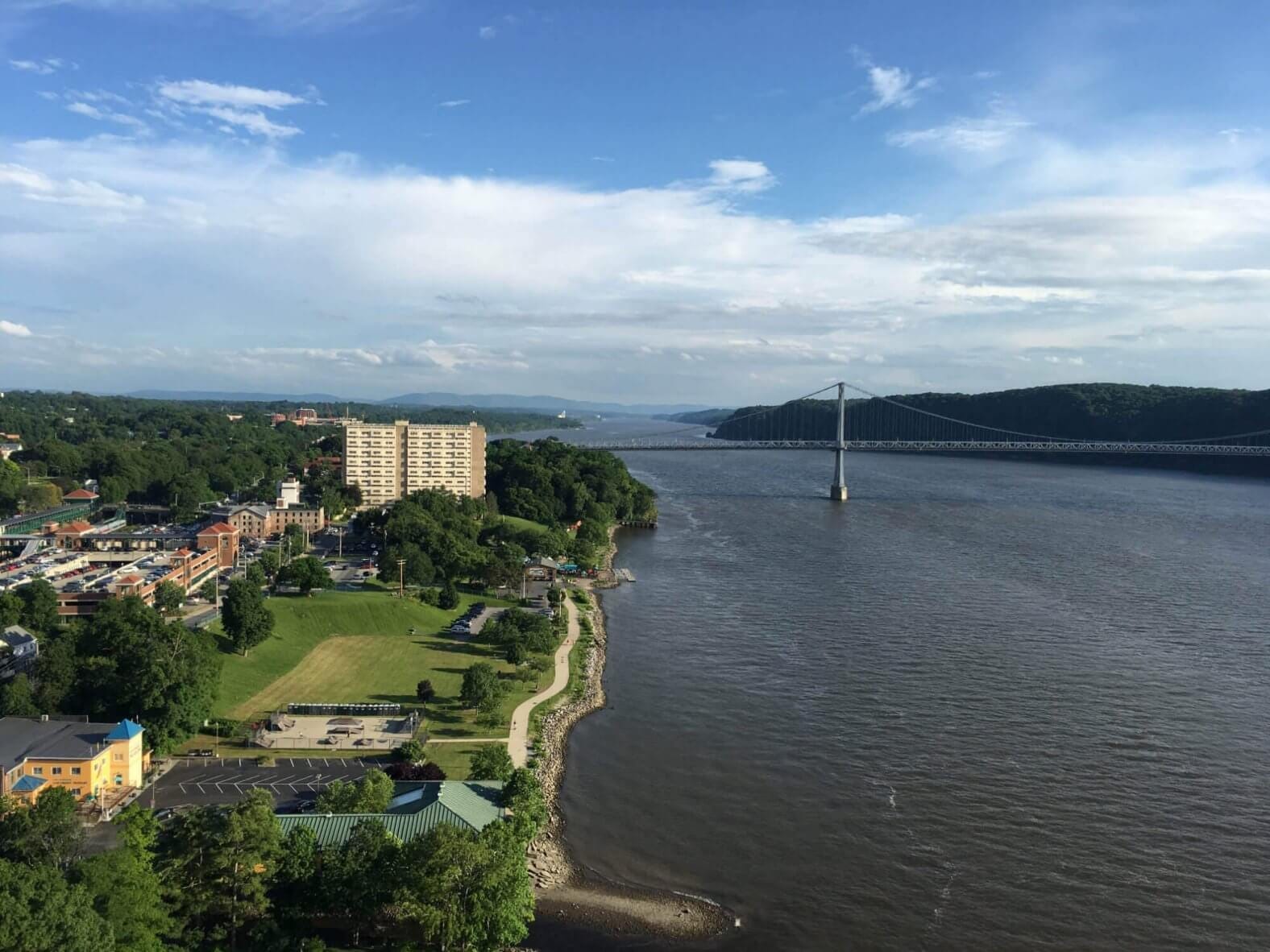 The view from the Walkway Over the Hudson, looking south down the Hudson River.