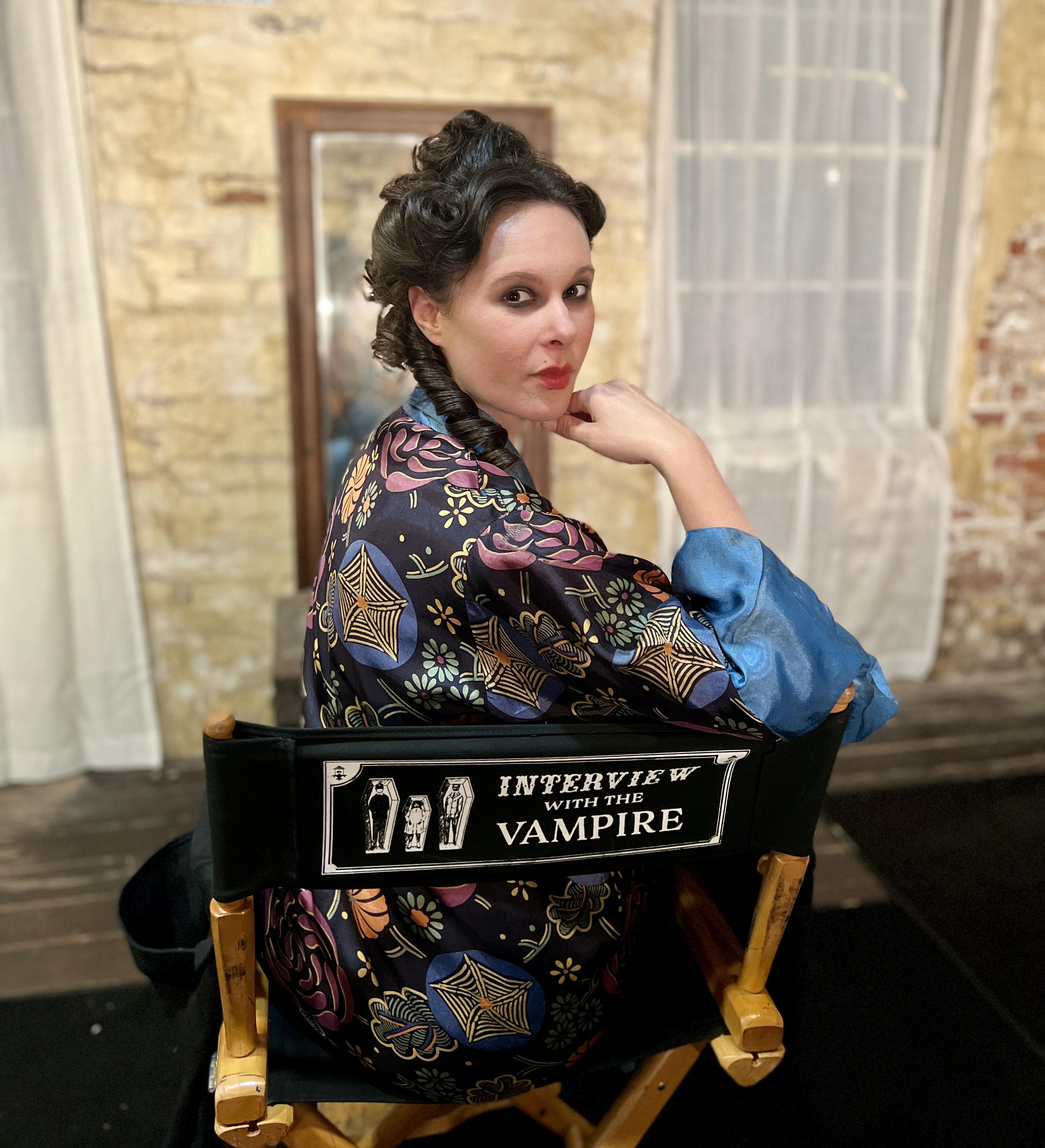 Rachel Handler on the set of Interview with the Vampire