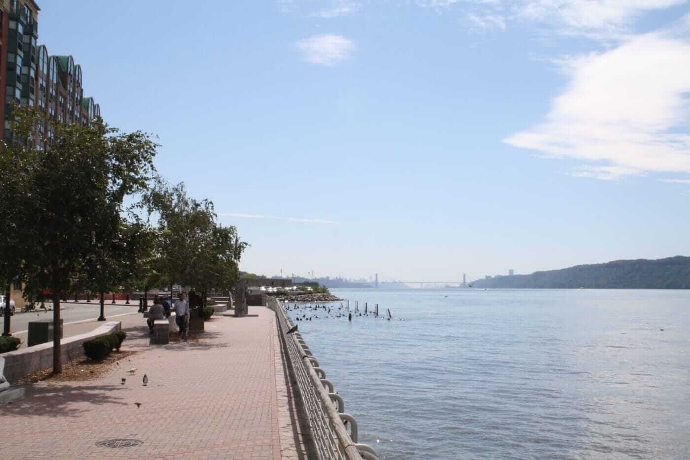 A Scenic Hudson park in the lower Hudson Valley, with the George Washington Bridge in the distance
