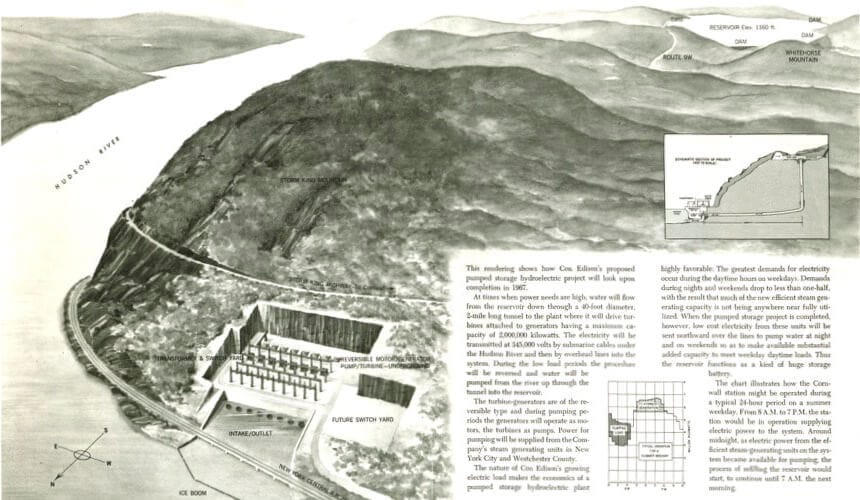 A portion of the Con Edison plan for a power plant on Storm King Mountain