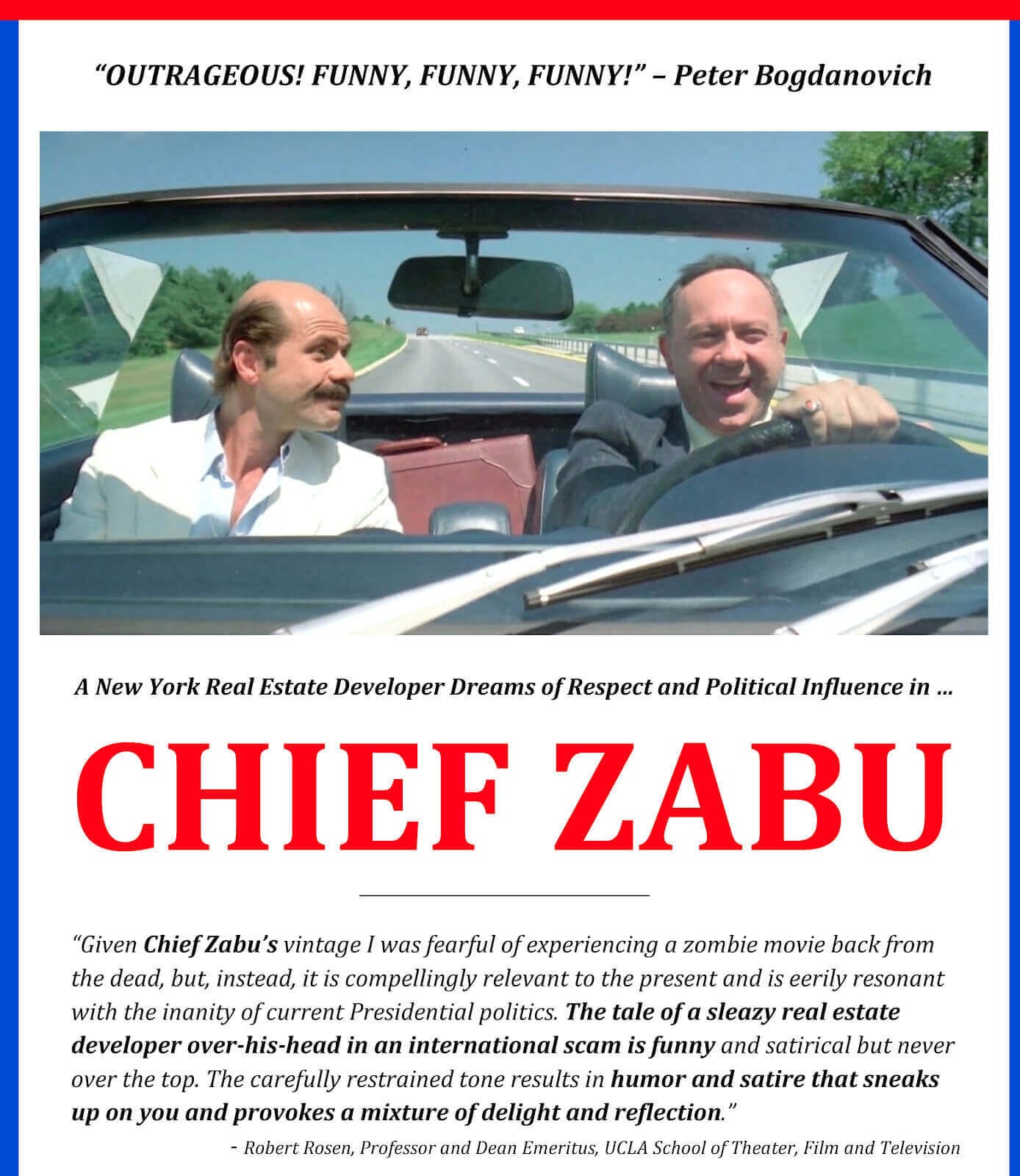 A movie poster for the cult-classic comedy film Chief Zabu